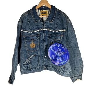 VTG Bellavia Classic Men's Blue Denim Jacket 100% Cotton